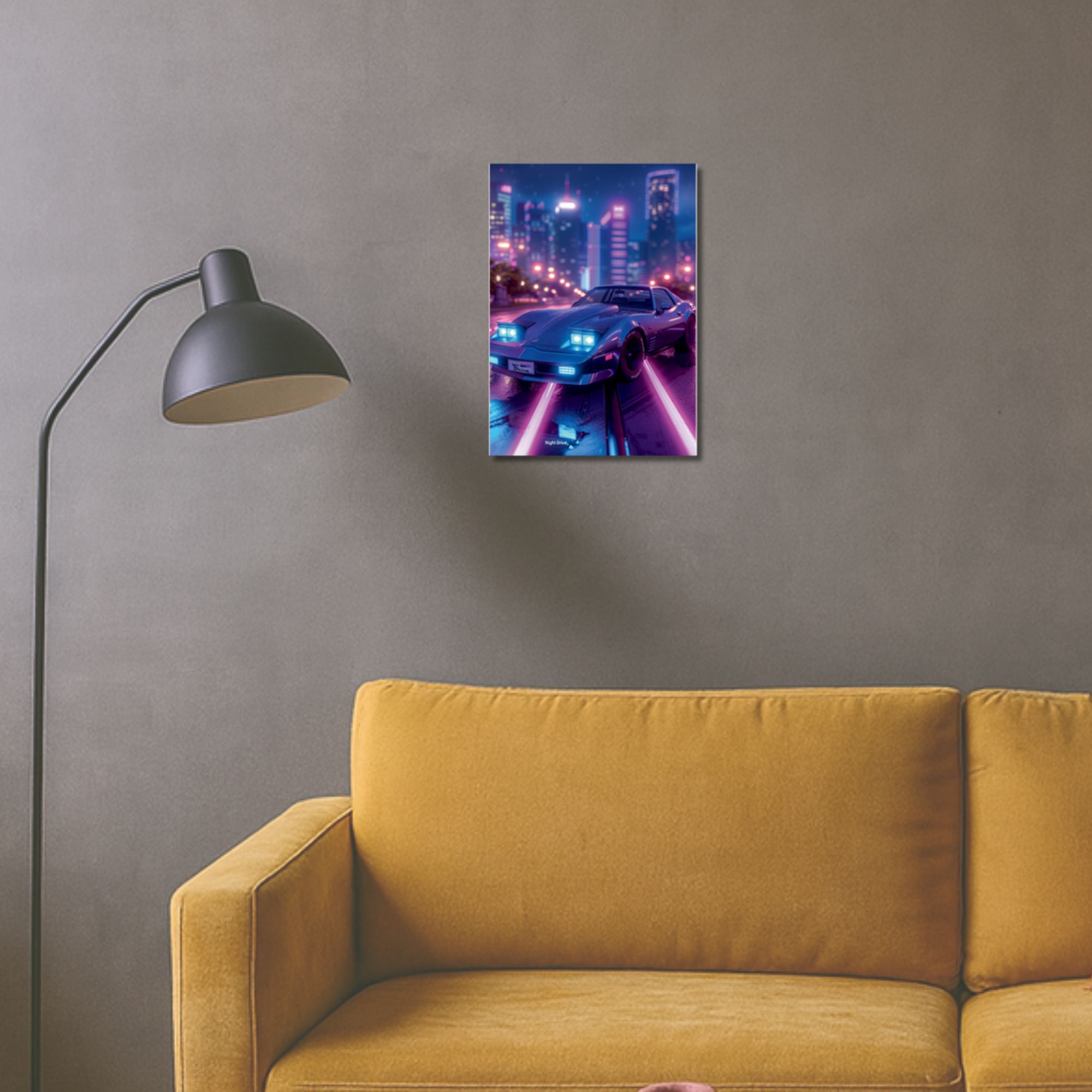 Night Drive Synthwave Poster A4 thumbnail 2