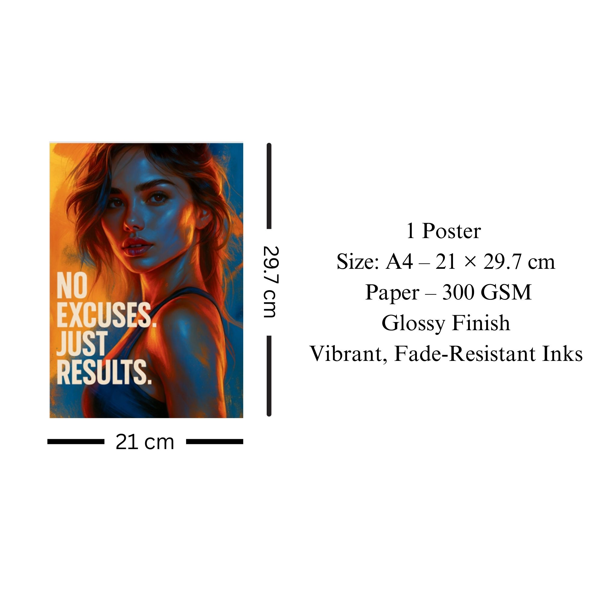 No Excuses Gym Poster A4 thumbnail 3