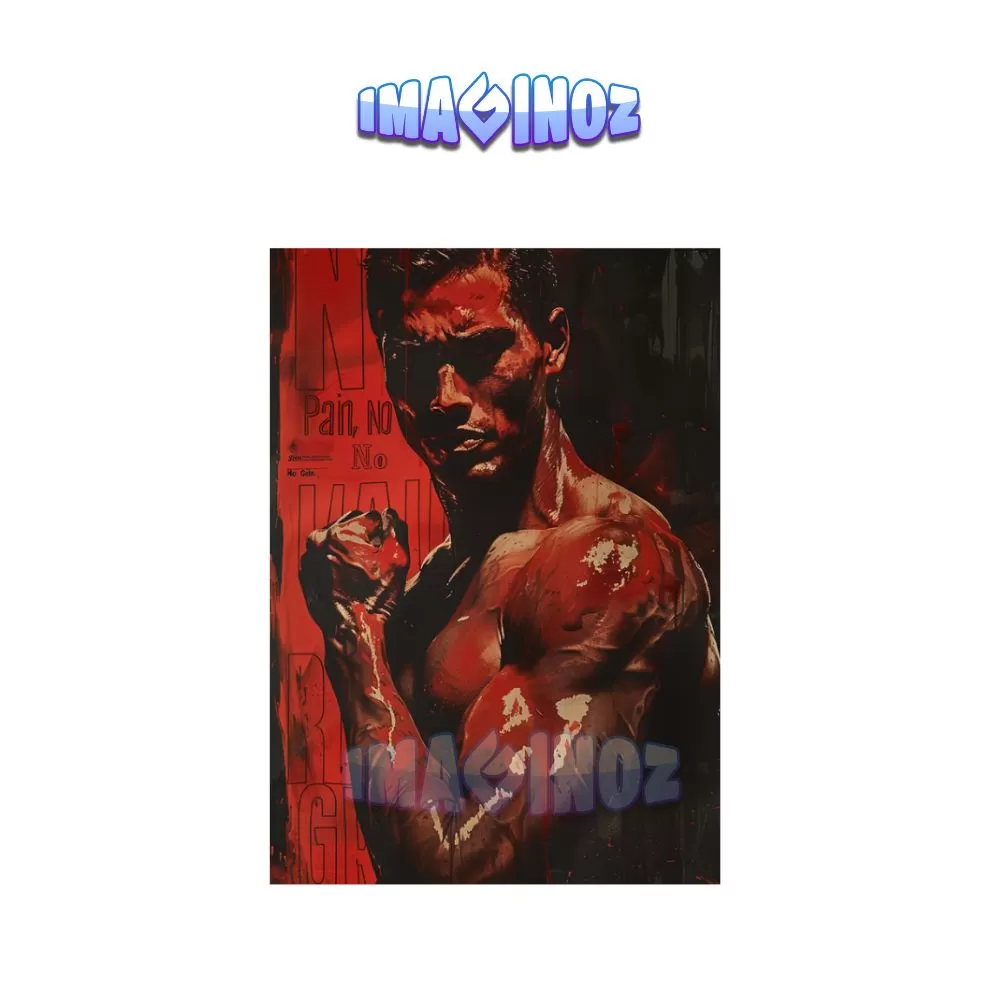 No Pain No Gain Gym Poster A4