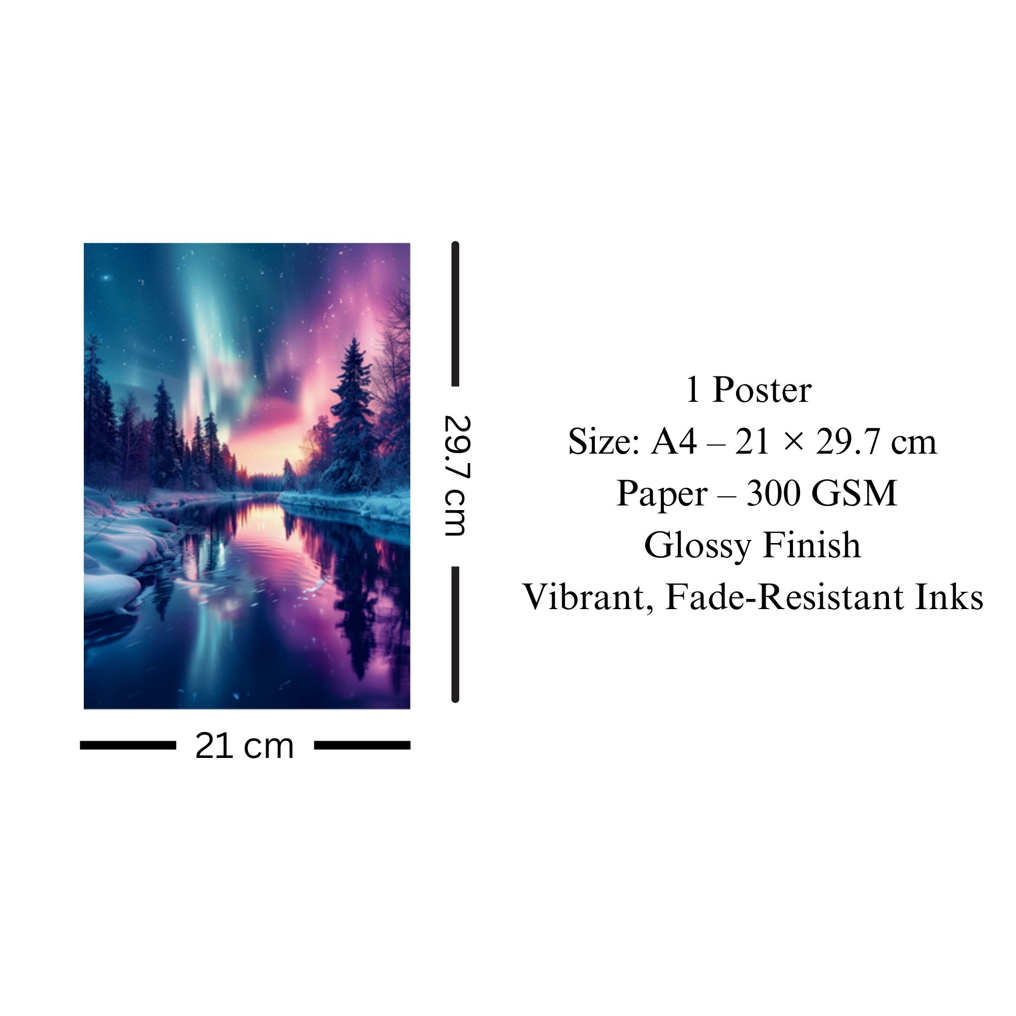 Northern Lights Aurora Poster A4 image 3