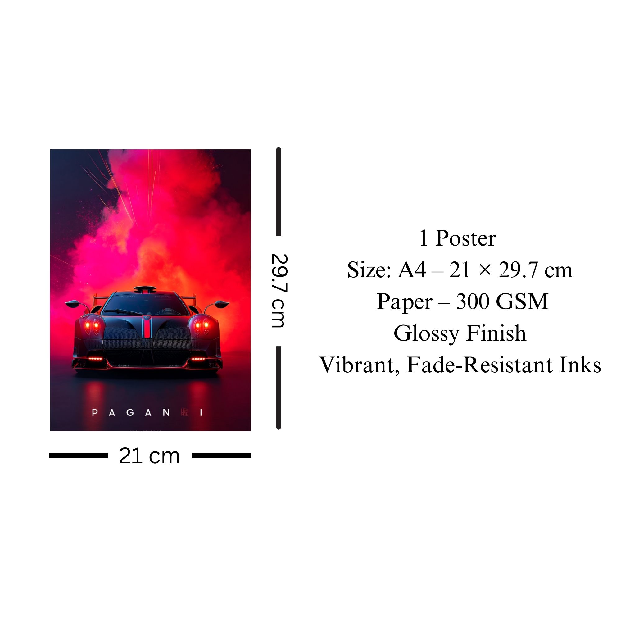 Pagani Supercar Poster A4 thumbnail 3