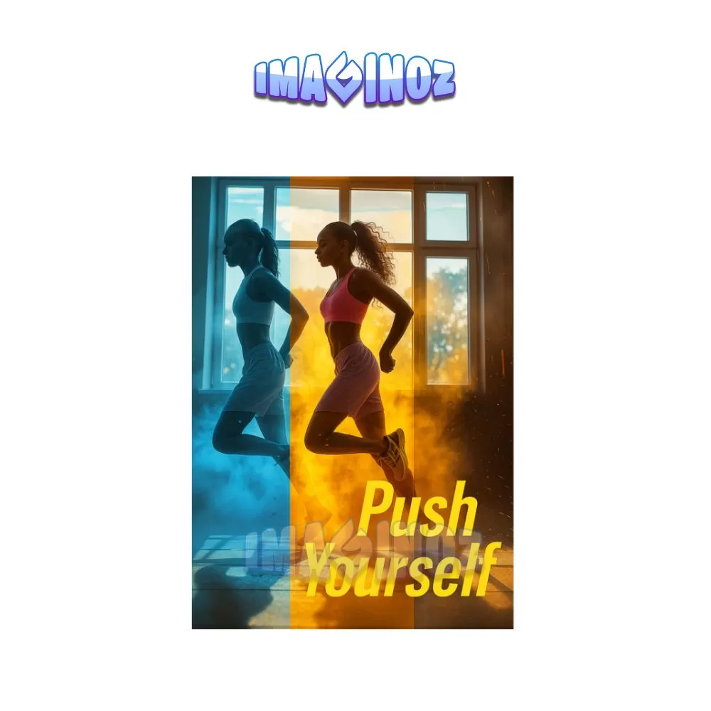 Push Yourself Gym Poster A4