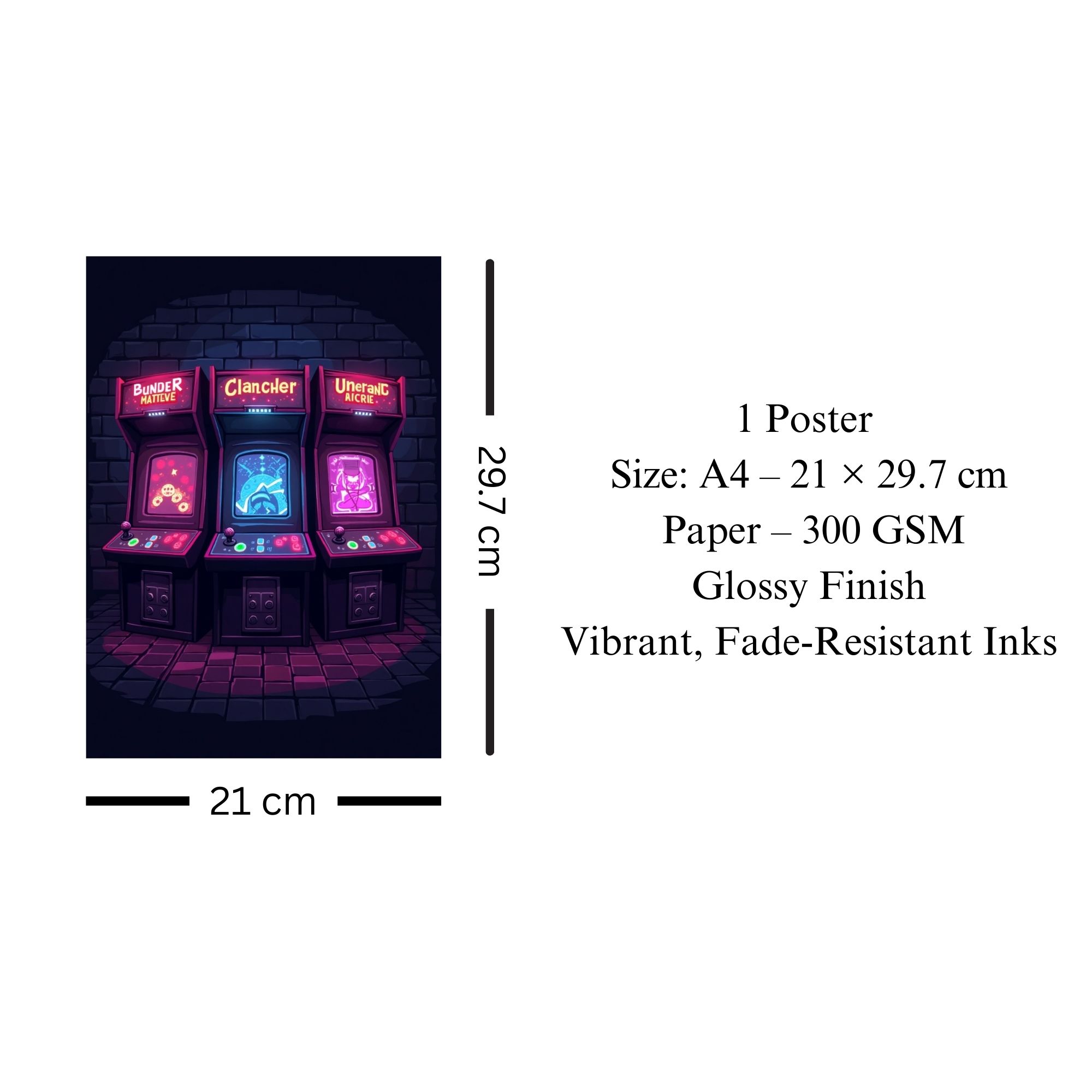 Retro Arcade Machines Poster A4 thumbnail 3