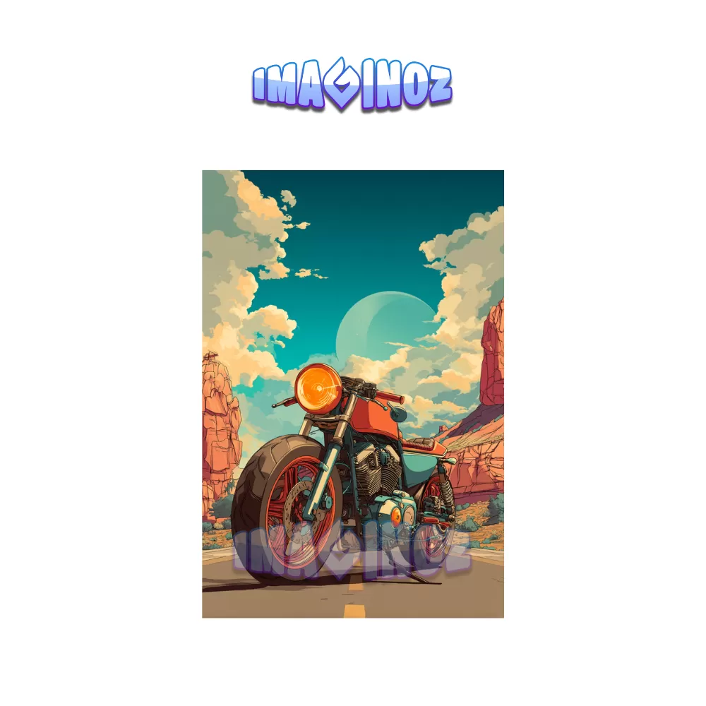 Retro Café Racer Motorcycle Poster A4 | Vintage Bike Wall Art