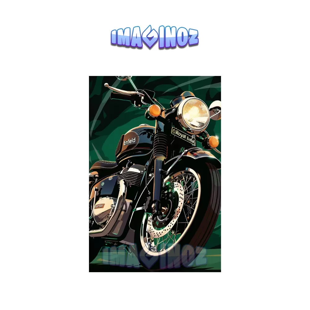 Royal Enfield Classic Motorcycle Poster A4 | Premium Wall Art