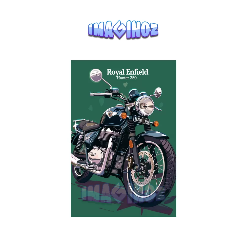 Royal Enfield Hunter 350 Poster A4 | Classic Bike Wall Art