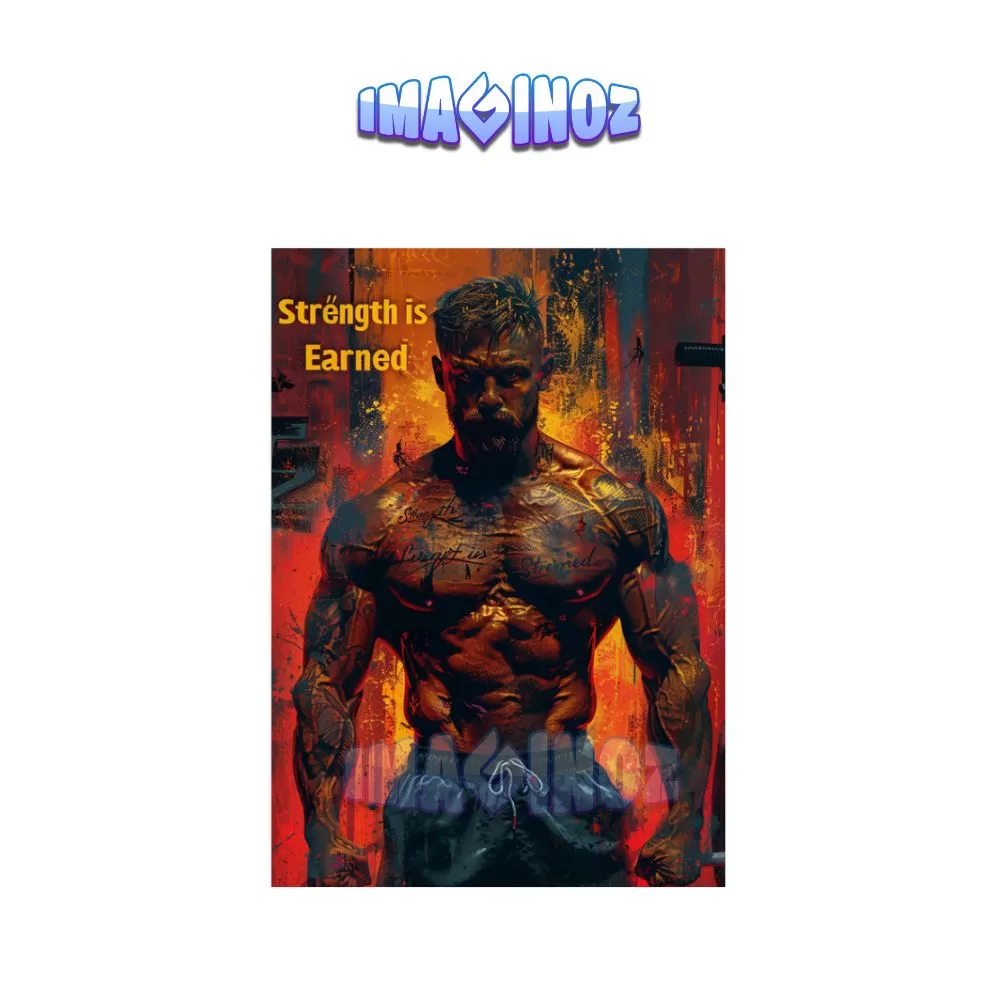 Strength is Earned Gym Poster A4