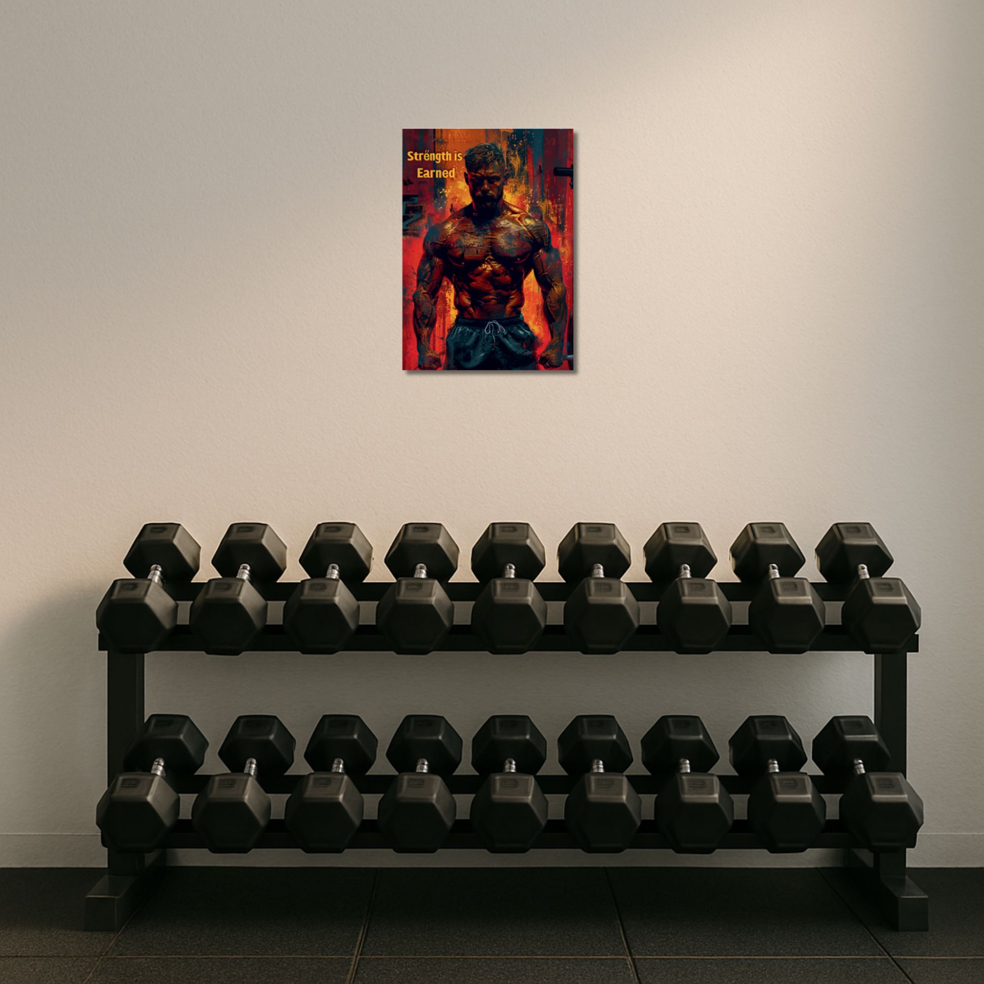 Strength is Earned Gym Poster A4 thumbnail 2