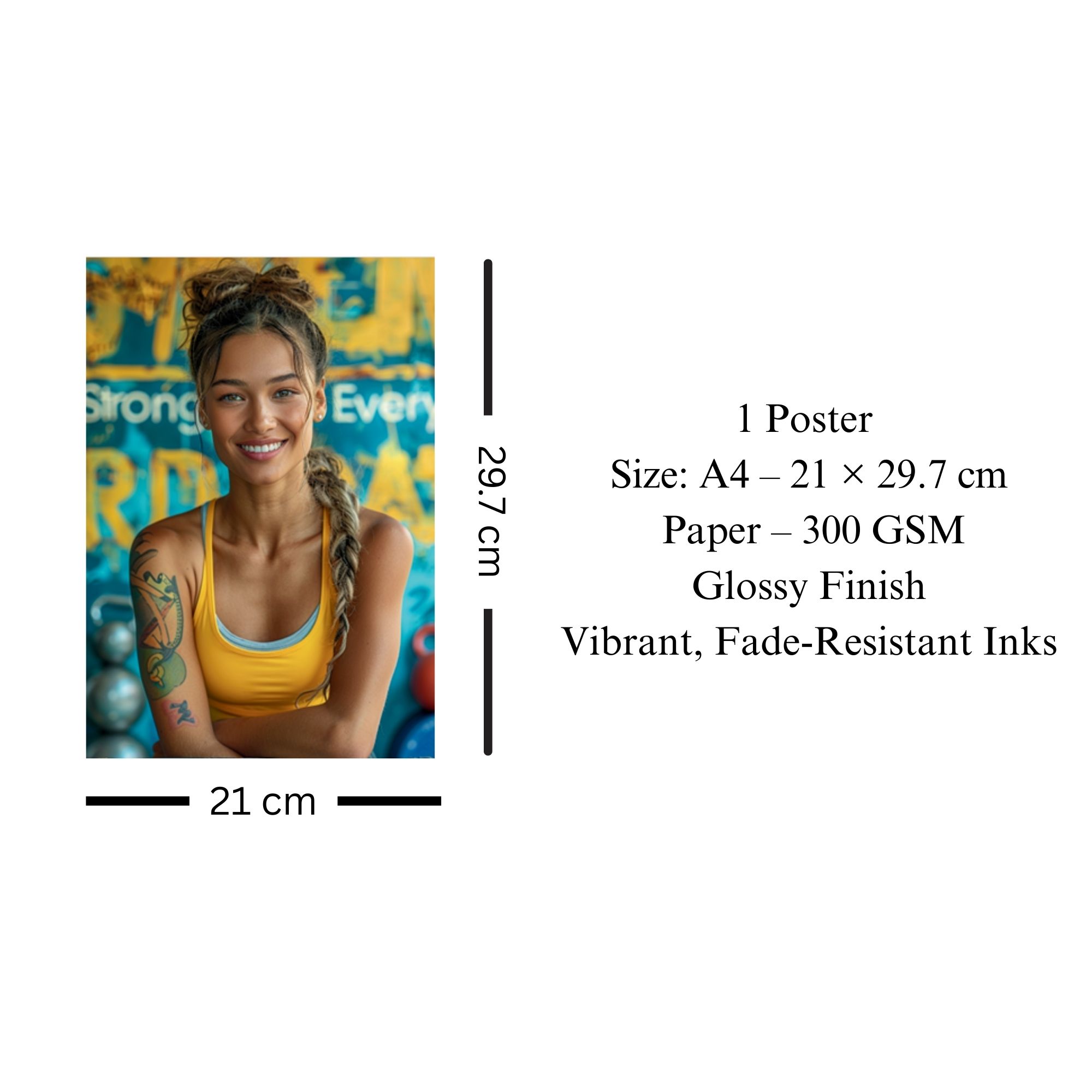 Strong & Confident Gym Poster A4 thumbnail 3