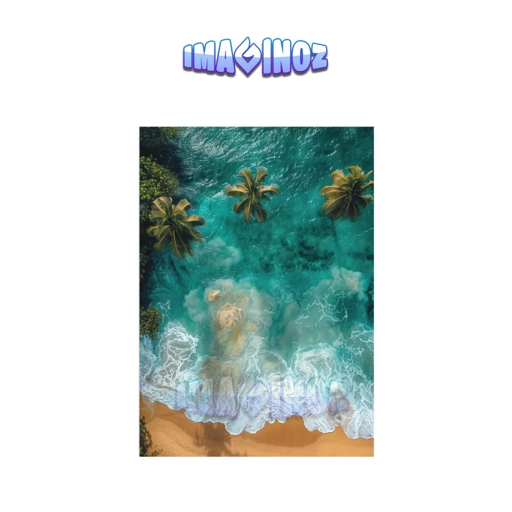 Tropical Ocean Waves Poster A4