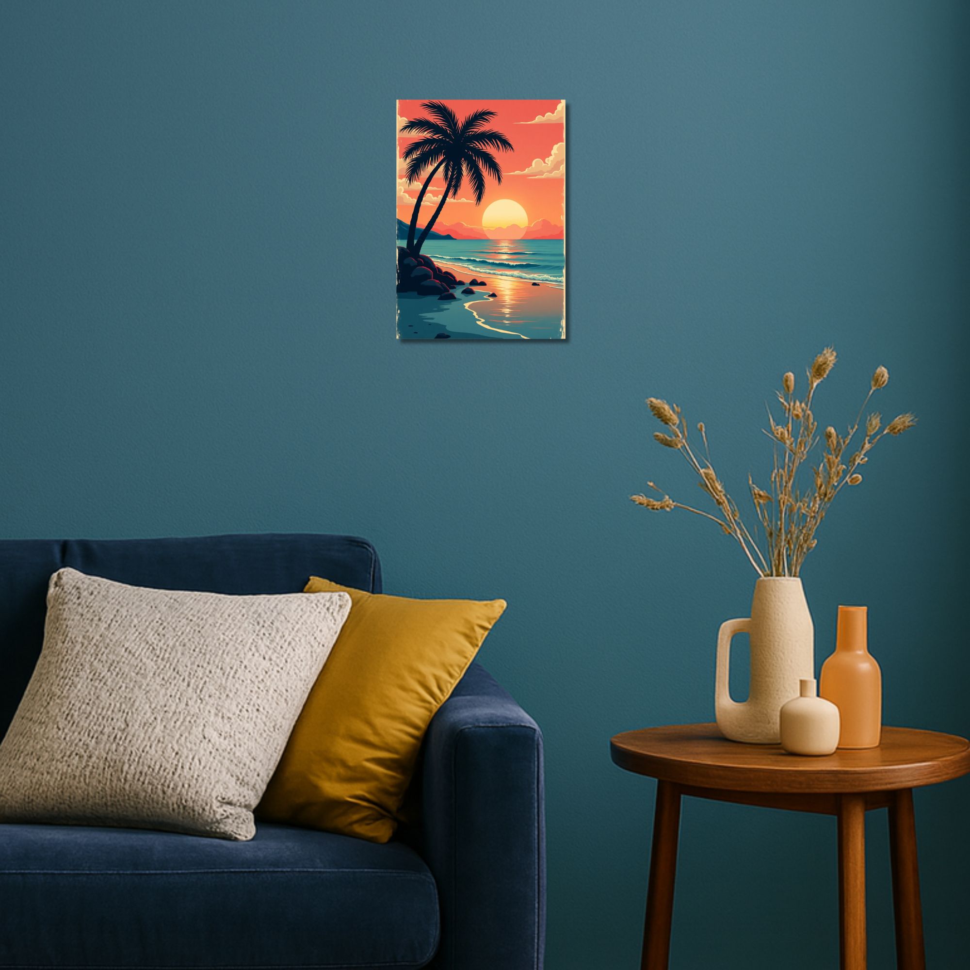 Tropical Sunset Beach Poster A4 thumbnail 2