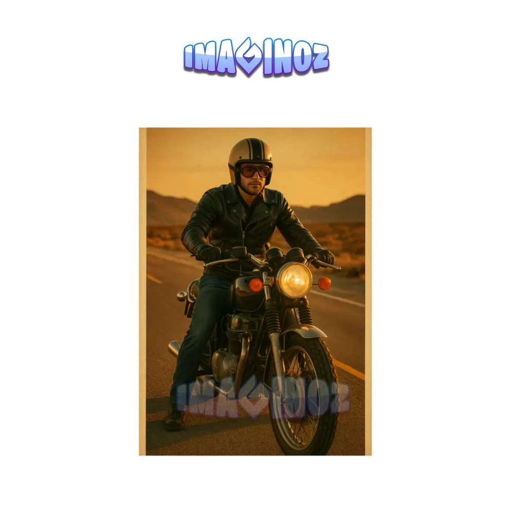 Vintage Biker Poster A4