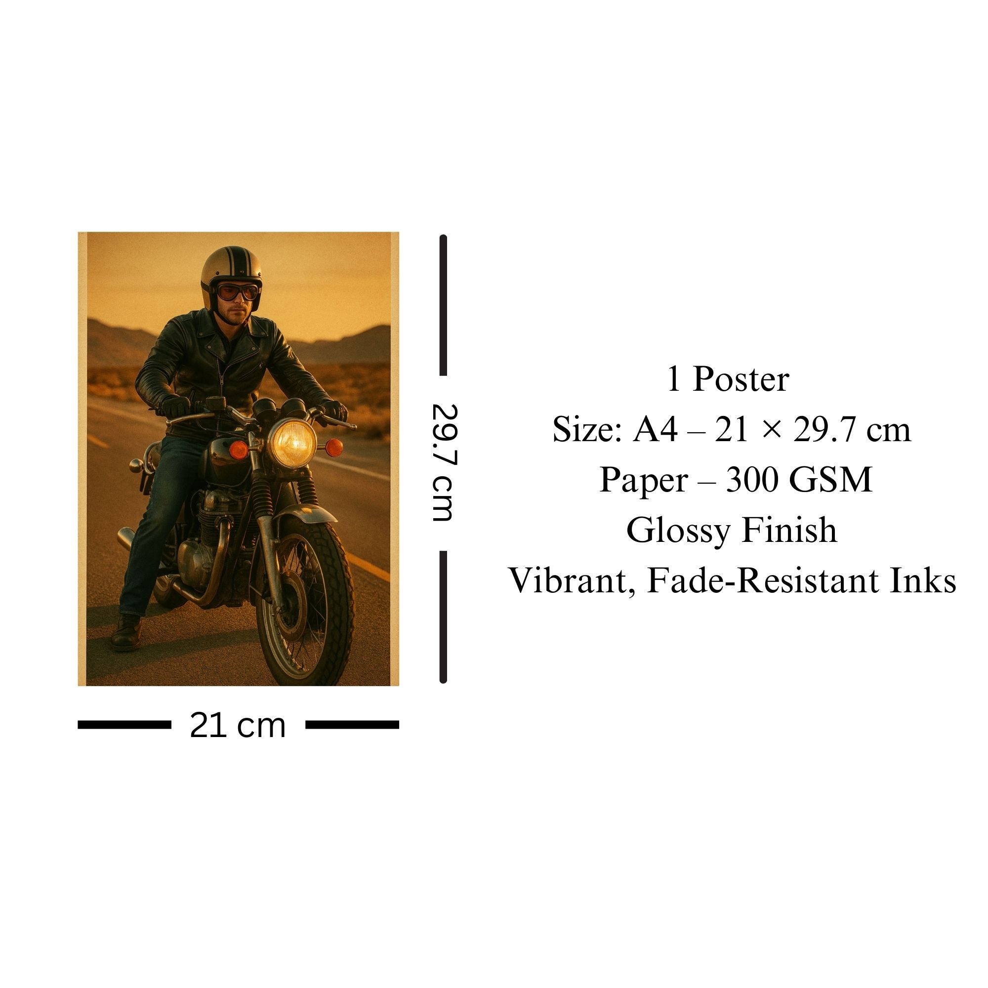 Vintage Biker Poster A4 thumbnail 3
