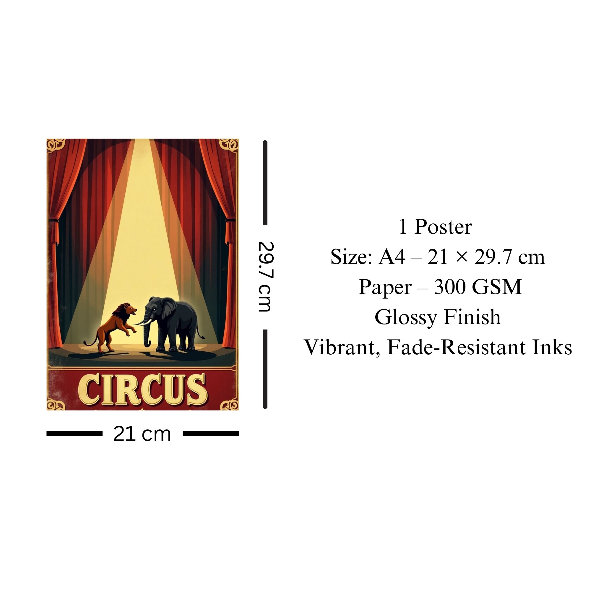 Vintage Circus Poster A4 thumbnail 3