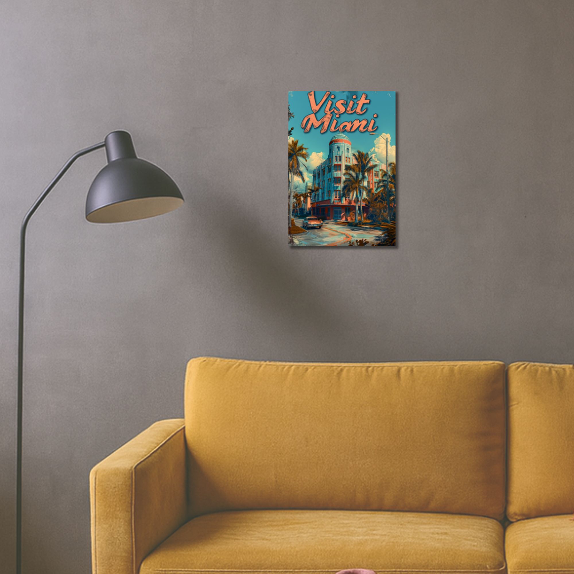 Visit Miami Retro Poster A4 thumbnail 2