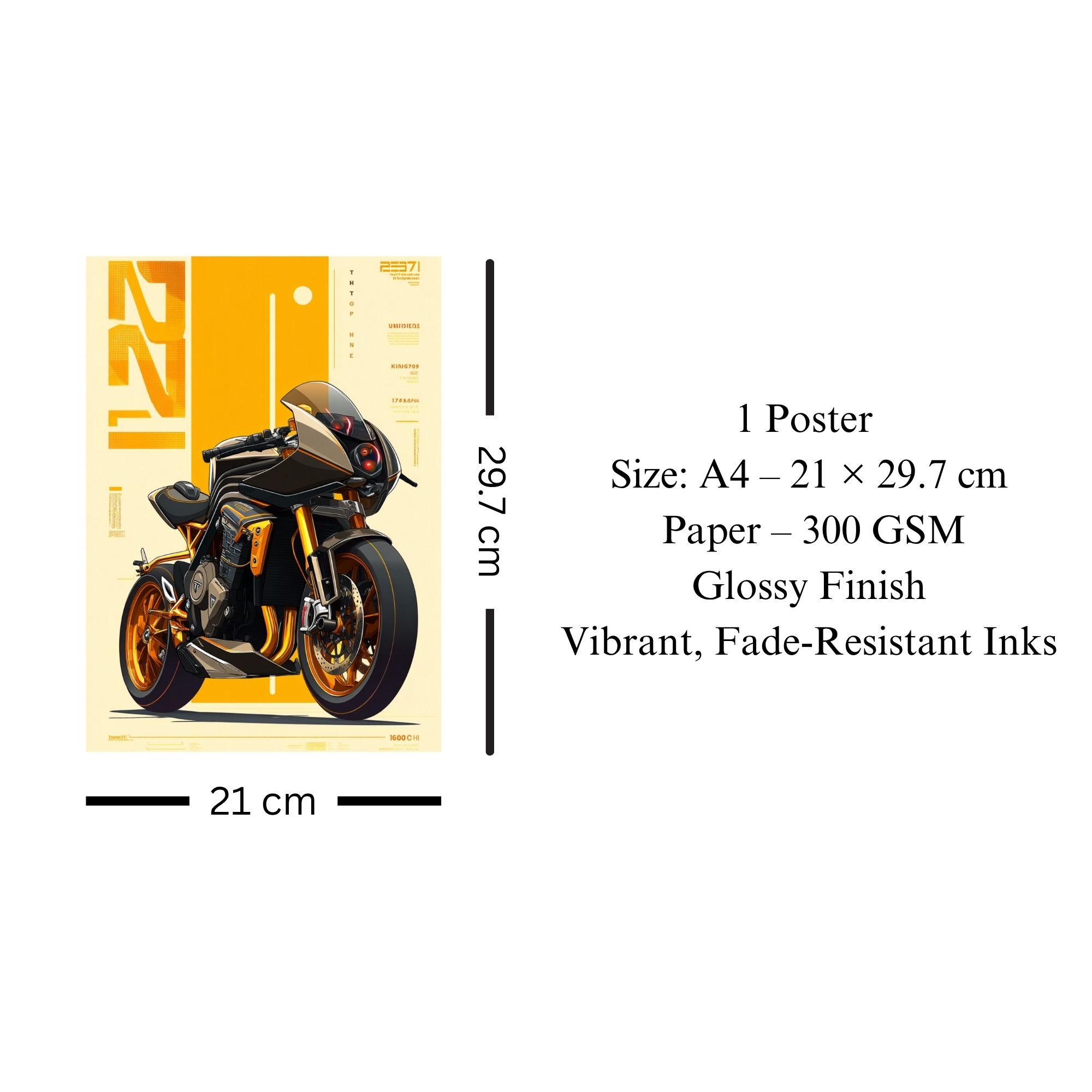 Futuristic Superbike Poster A4 | Tech-Inspired Motorcycle Wall Art thumbnail 3