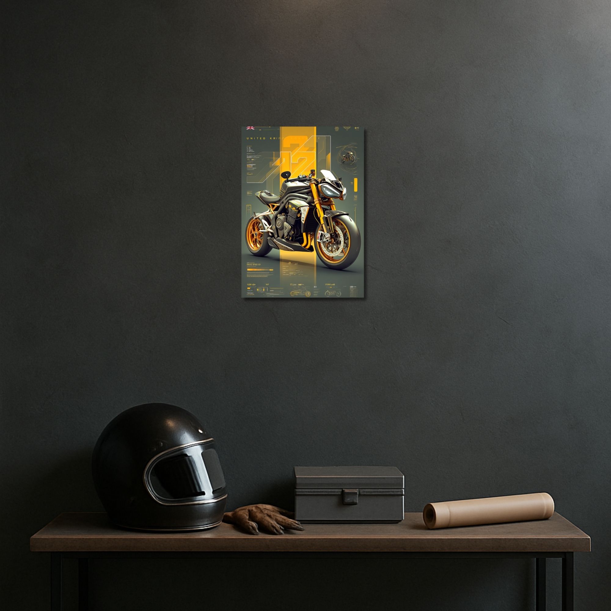 Futuristic Triumph Concept Poster A4 | High-Tech Motorcycle Wall Art thumbnail 2