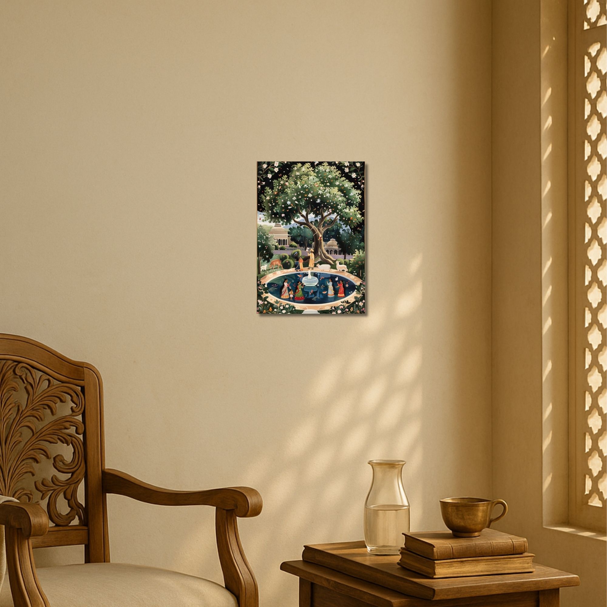 Indian Garden Scene Poster A4 | Traditional Cultural Wall Art thumbnail 2