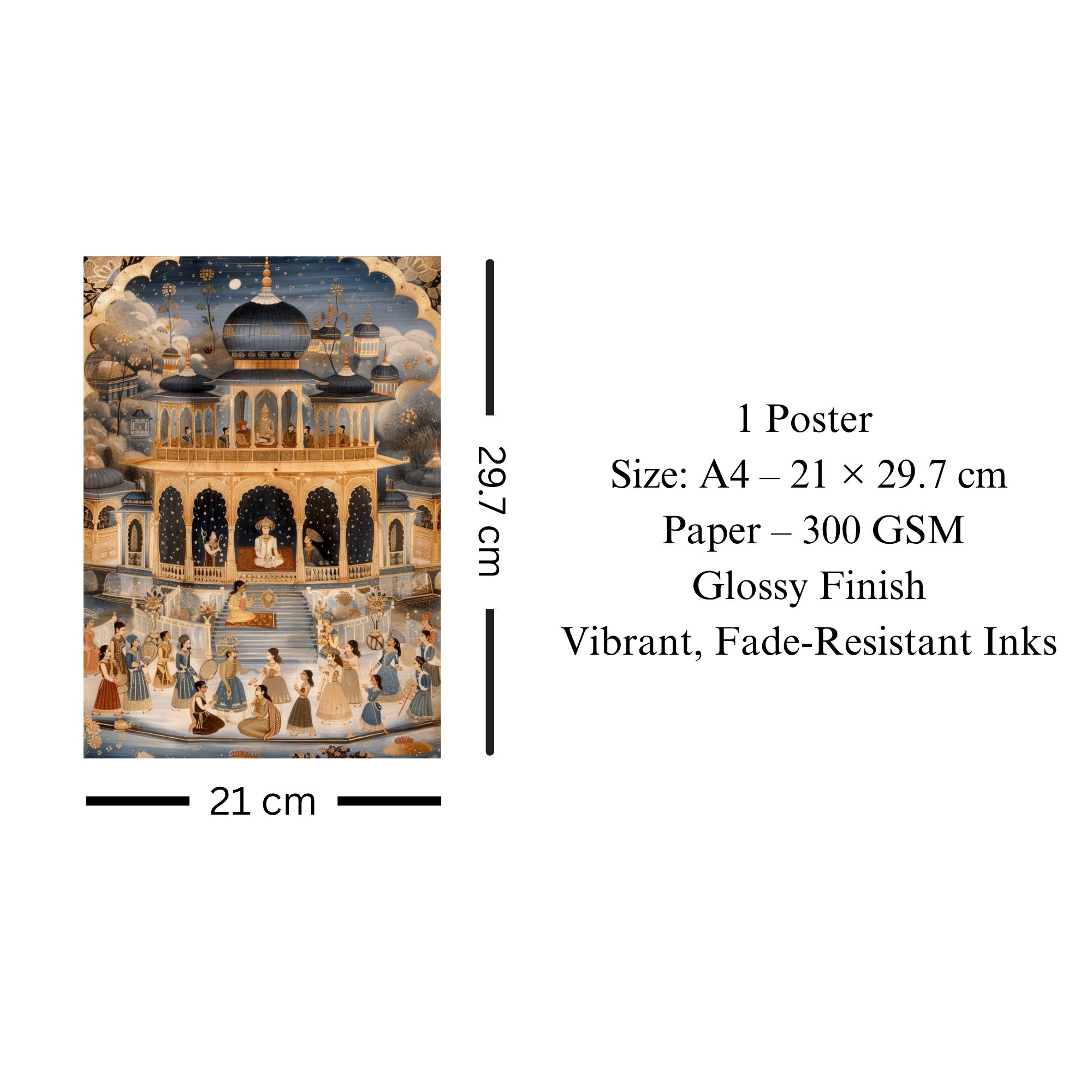Indian Palace Heritage Poster A4 | Royal Cultural Wall Art thumbnail 3
