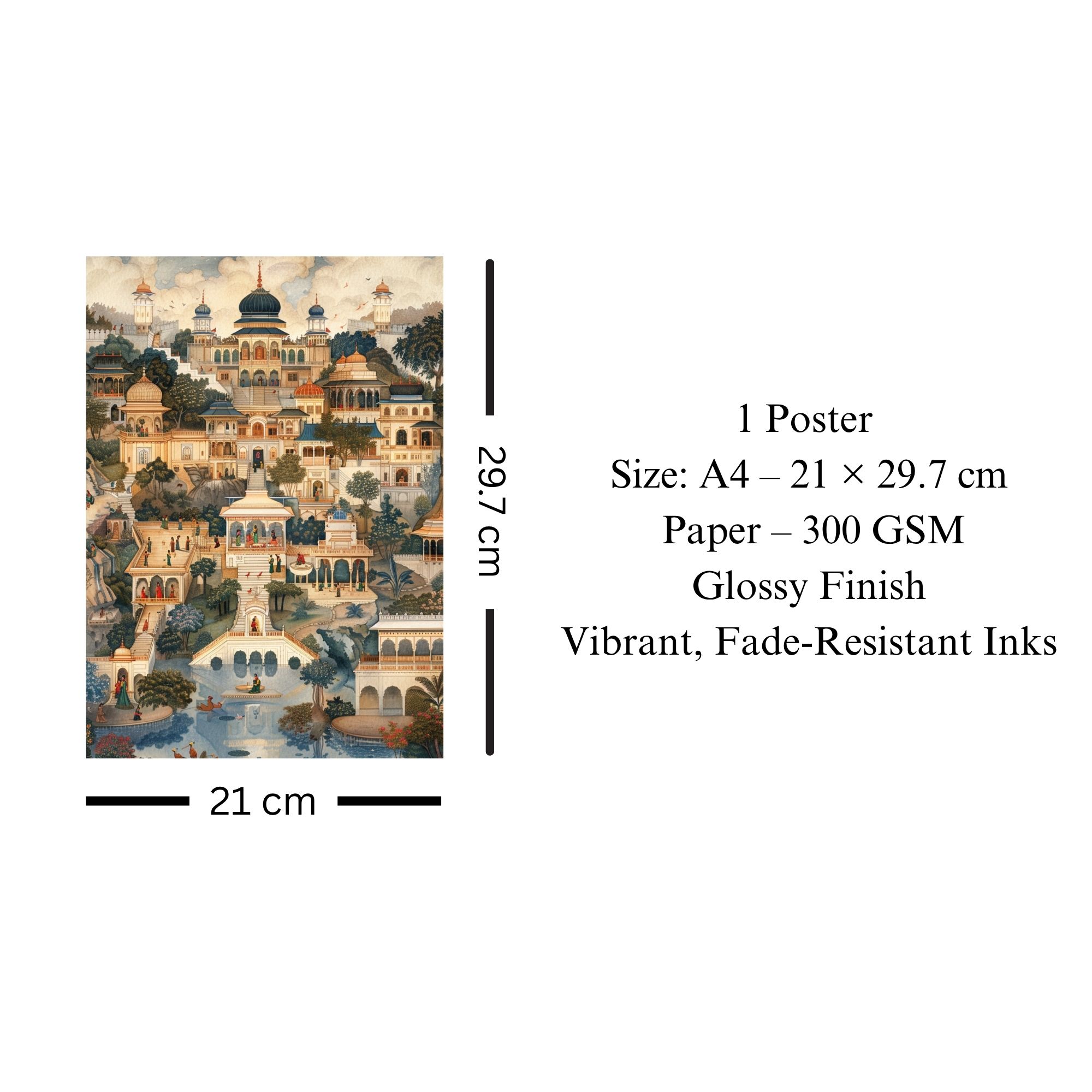 Indian Royal Palace Poster A4 | Heritage Landscape Wall Art thumbnail 3
