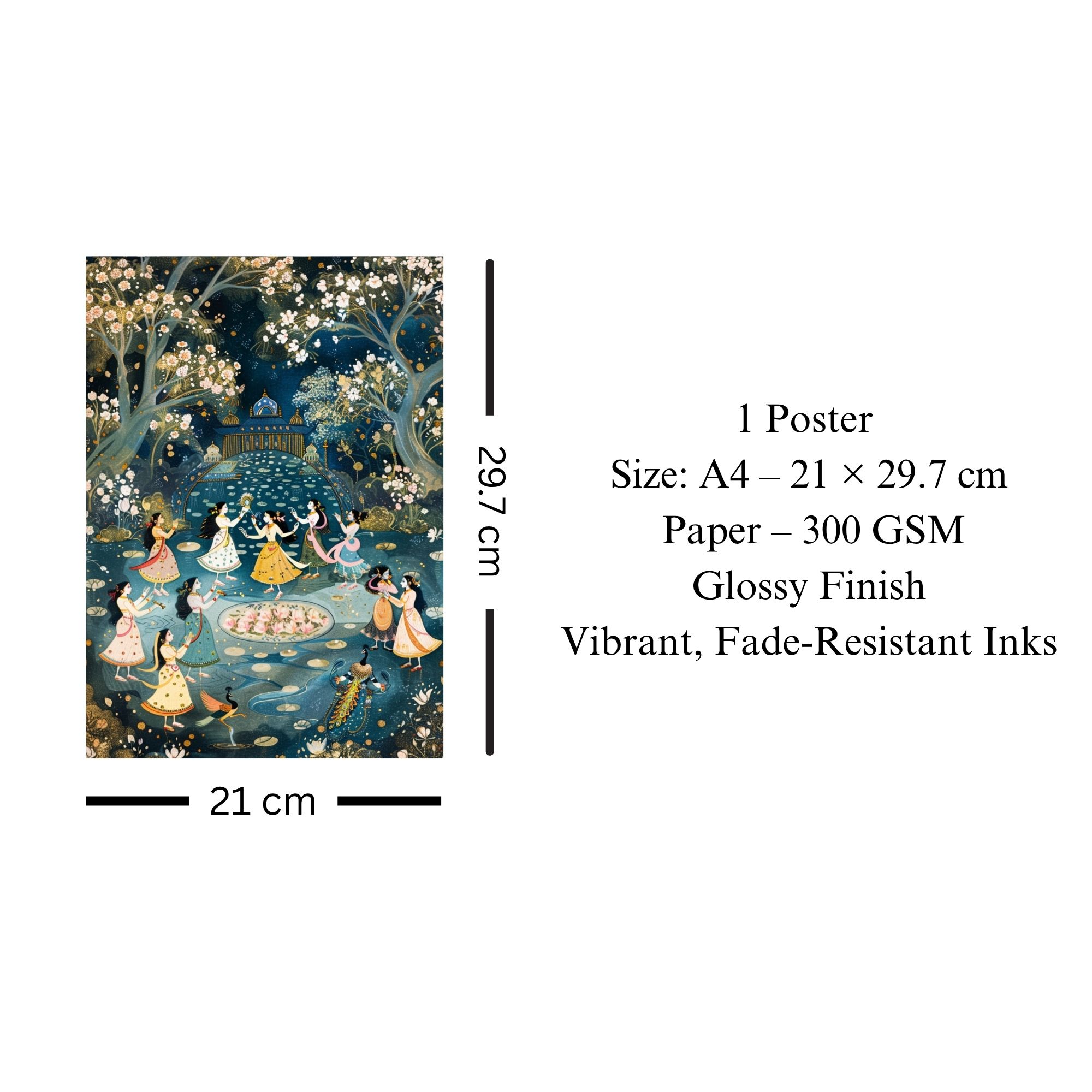 Indian Traditional Dance Poster A4 | Cultural Heritage Wall Art thumbnail 3