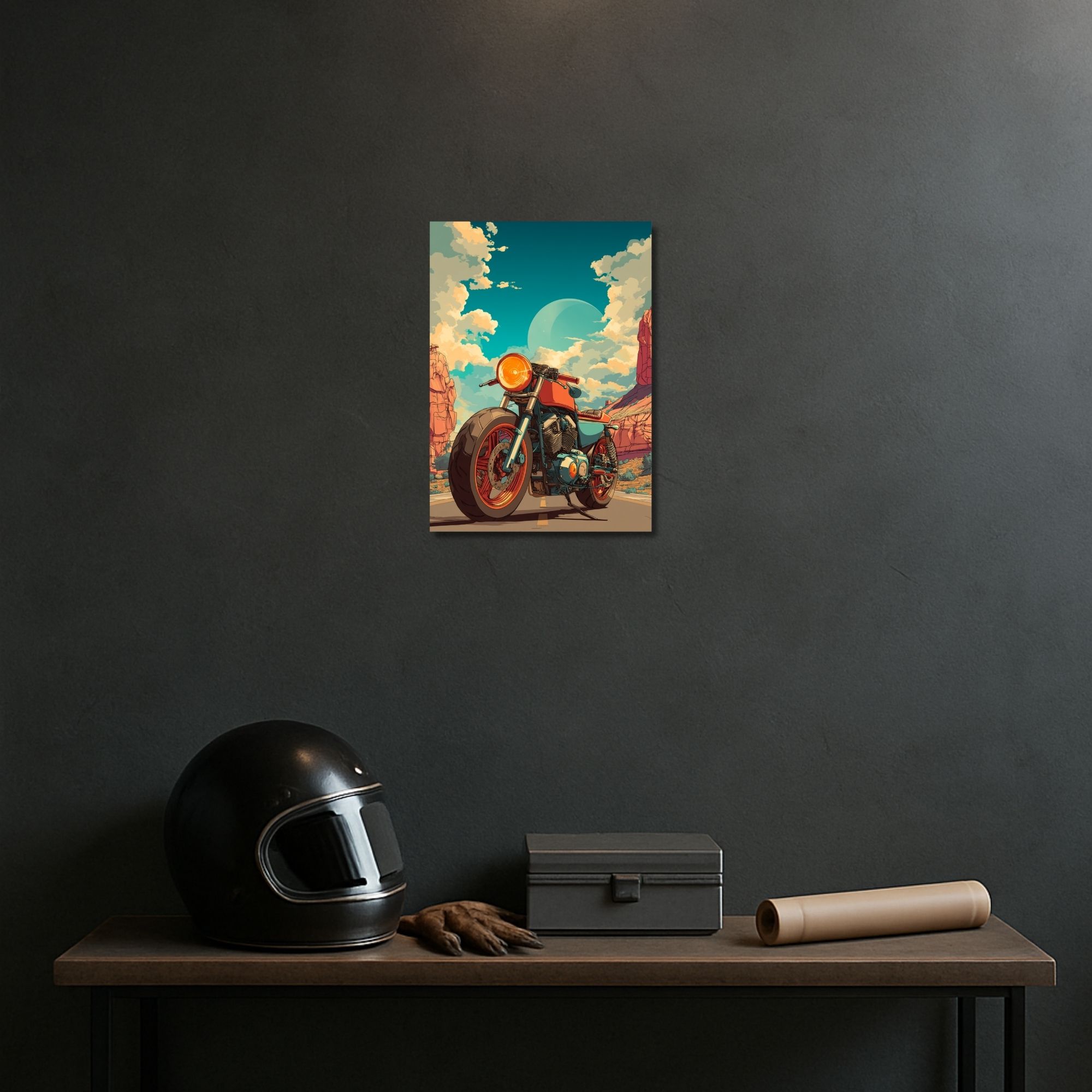 Retro Café Racer Motorcycle Poster A4 | Vintage Bike Wall Art thumbnail 2