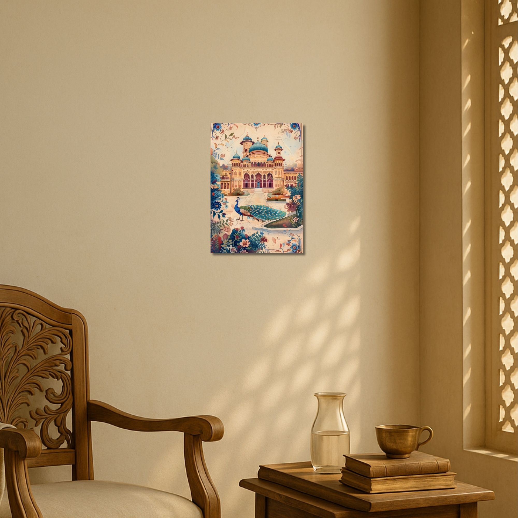 Royal Palace with Peacock Poster A4 | Indian Culture Wall Art thumbnail 2