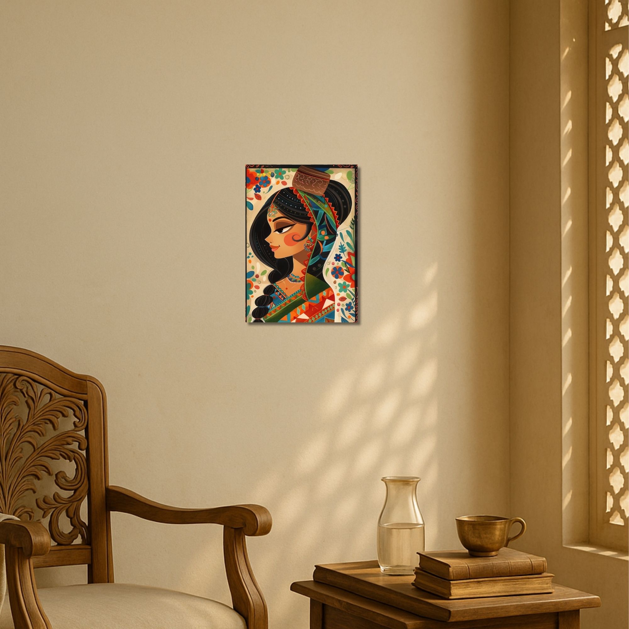 Traditional Indian Woman Portrait Poster A4 | Cultural Wall Art thumbnail 2