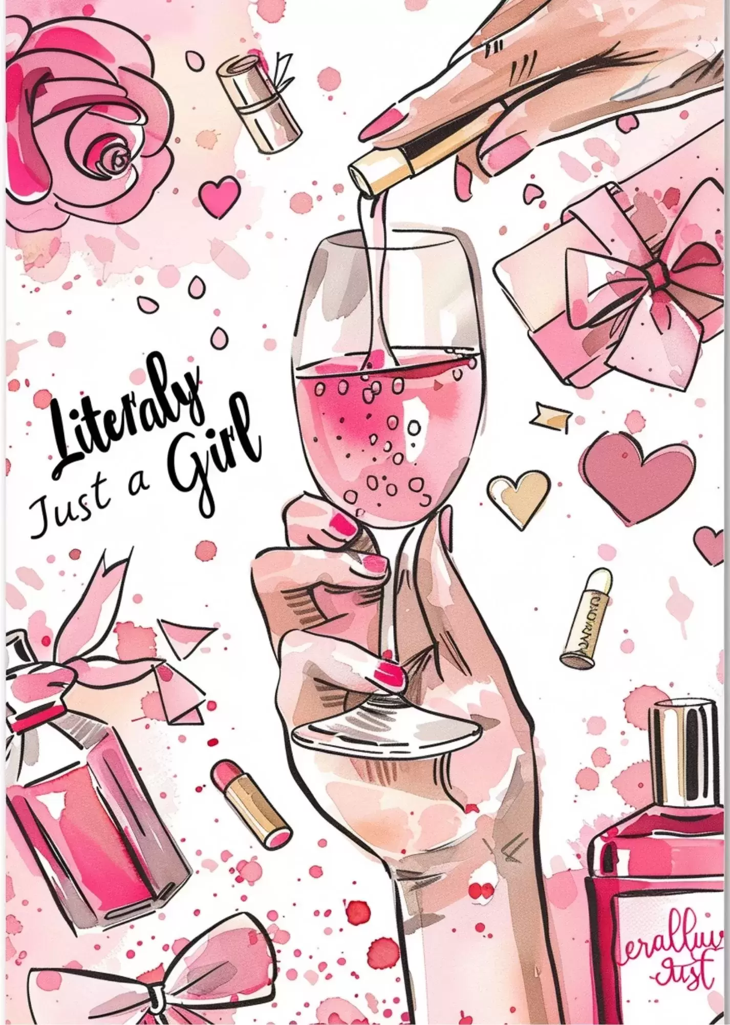 Literally Just a Girl – Pink Aesthetic Poster image 1