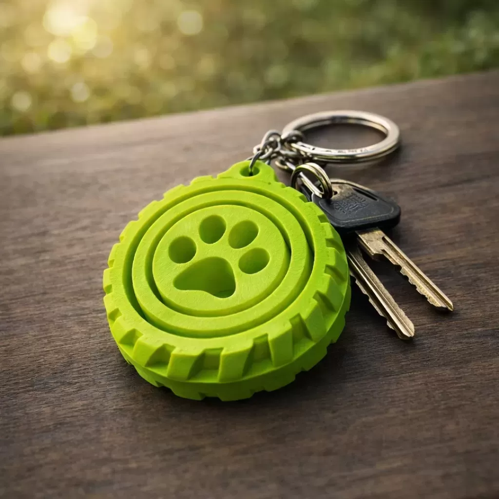 Dog Paw Tire Keychain