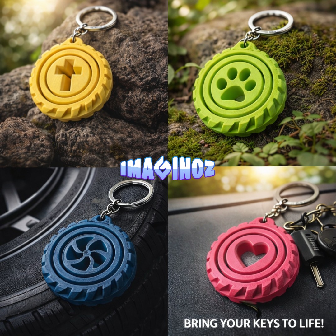 Dog Paw Tire Keychain thumbnail 3