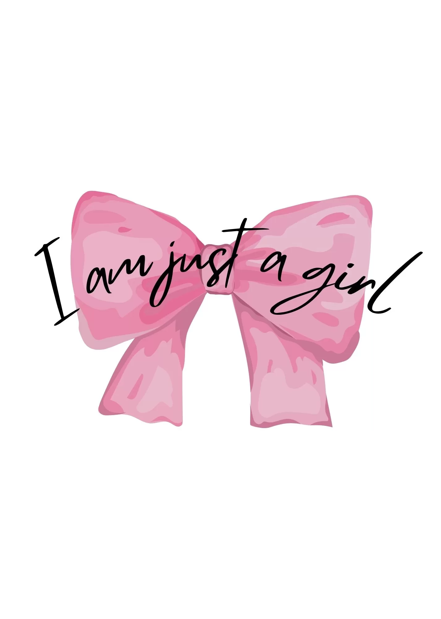 I Am Just a Girl Pink Bow Aesthetic Poster thumbnail 1