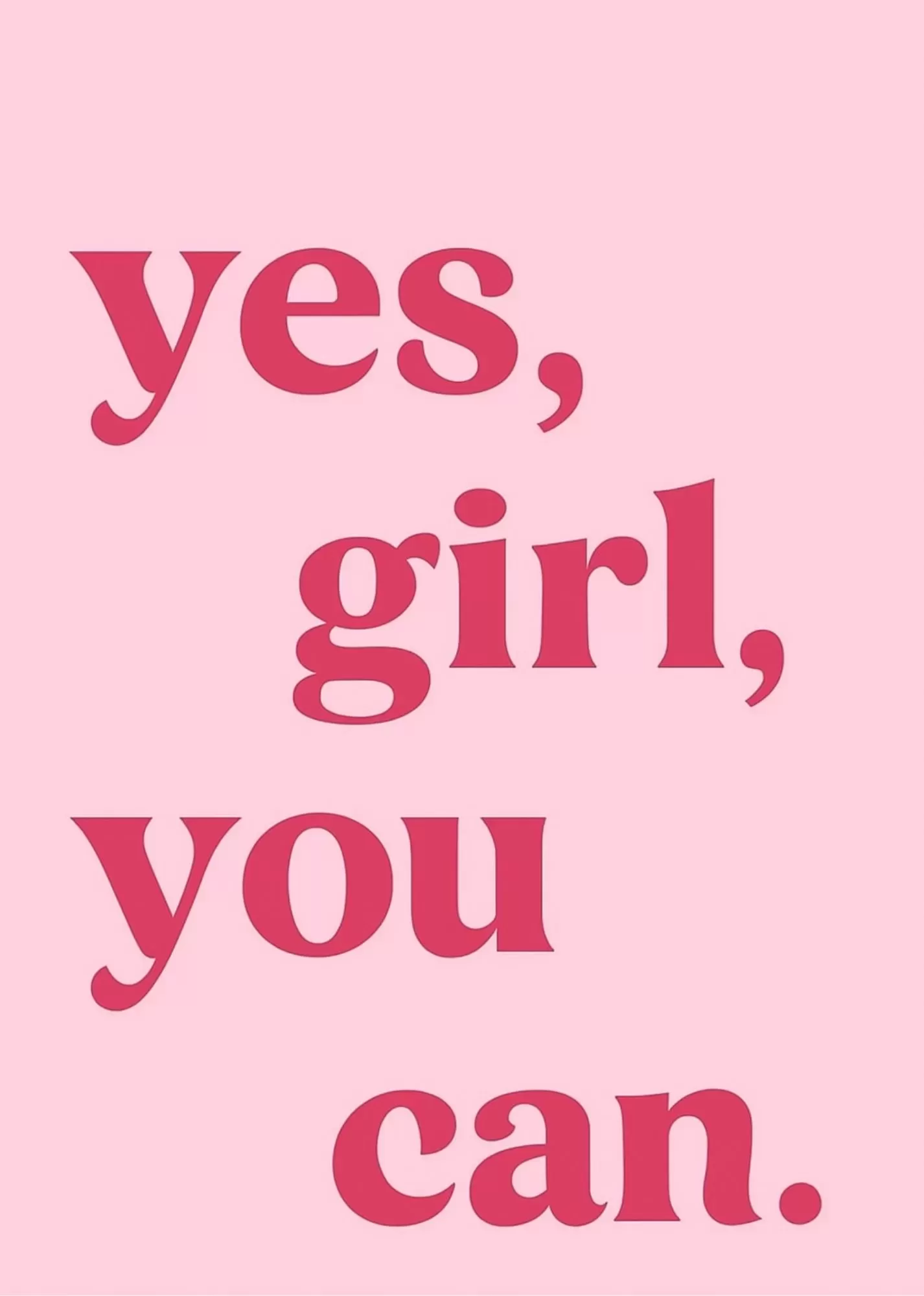 I Am Just a Girl Pink Bow Aesthetic Poster - Yes Girl You Can Motivational Typography Poster