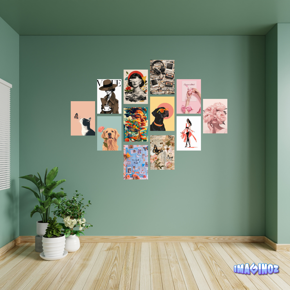 Imaginoz Collage Wall Art Poster Set (Pack of 12) – Aesthetic Modern Prints image 2
