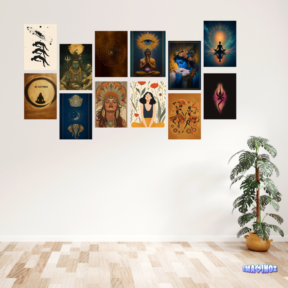 Imaginoz Spiritual Wall Art Poster Set (Pack of 12) – Premium Divine & Meditation Prints thumbnail 2