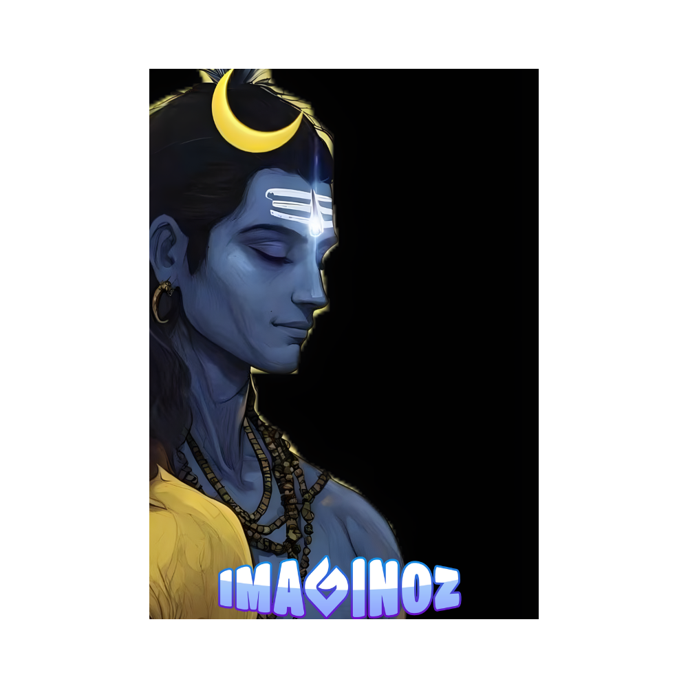 Mahadev Trikal Split Poster – Minimal Spiritual Wall Art (3-Panel Set) thumbnail 4