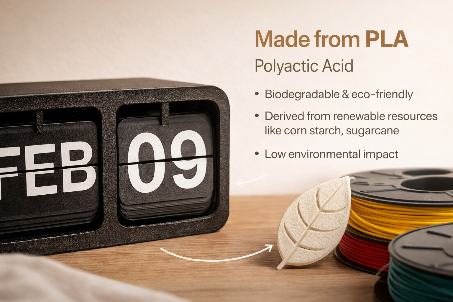 Minimal Flip Desk Calendar (3D Printed) thumbnail 2