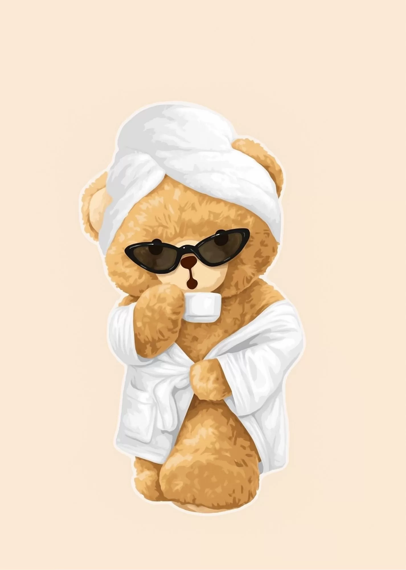 Playful Duck with Heart Glasses A5 Poster - Self-Care Teddy Bear A5 Poster