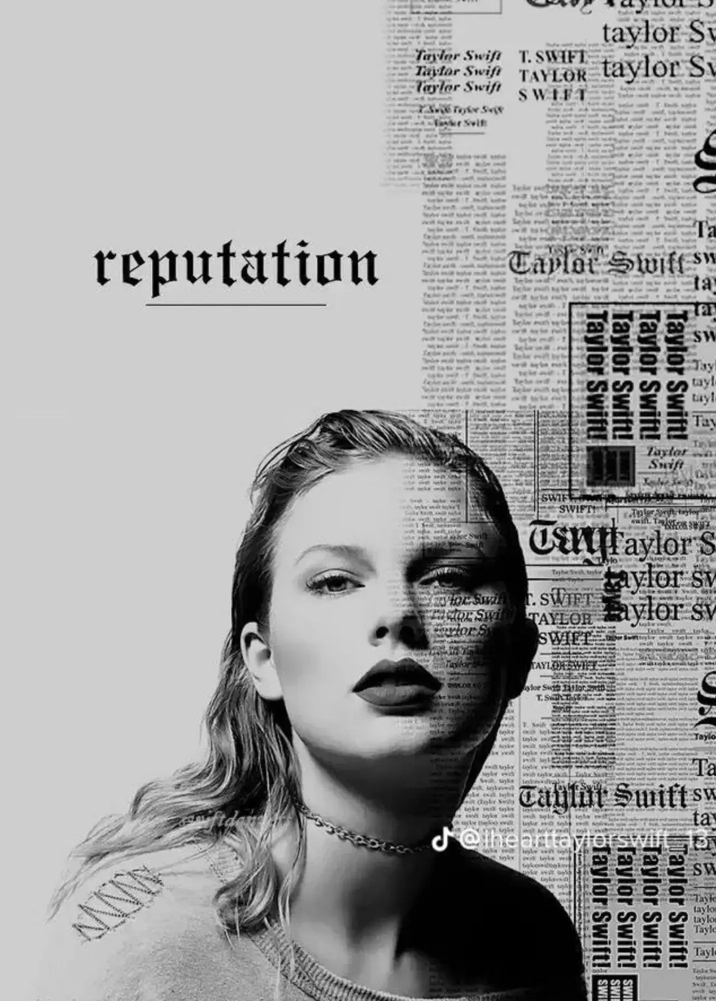 Taylor Swift “Reputation” Poster – Newspaper Collage Aesthetic Wall Art