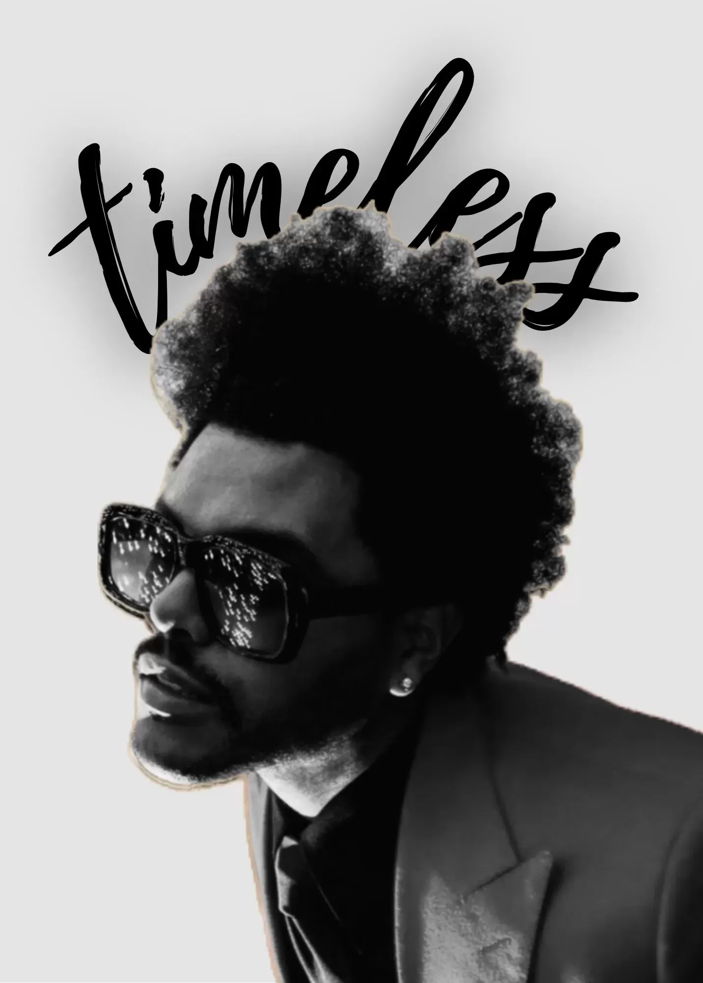 The Weeknd “Timeless” Typography Poster – Black & White Aesthetic Wall Art