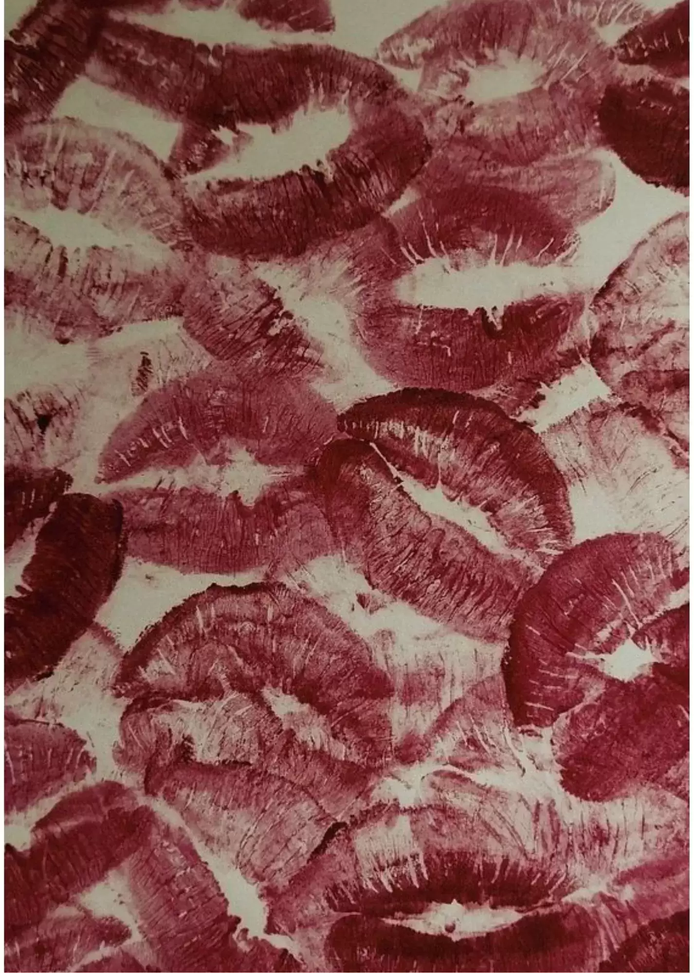 Vintage Red Lipstick Kiss Pattern A5 Poster