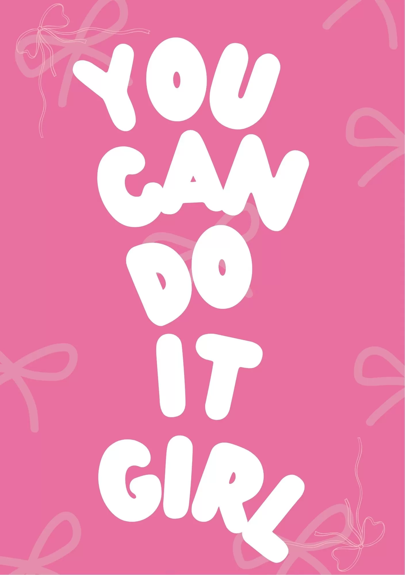 You Can Do It Bold Pink Motivation Quote – A5 Poster