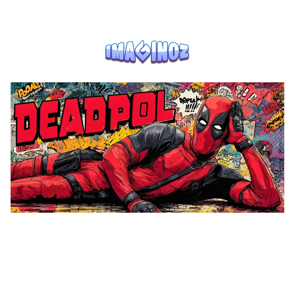 Deadpool Comic Splash Poster (12×25 Inch) — 350 GSM Laminated | Imaginoz