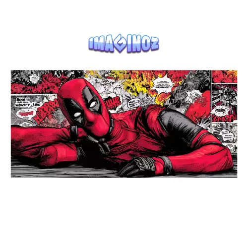 Deadpool Red Comic Splash Poster (12×25 Inch) — 350 GSM Laminated | Imaginoz