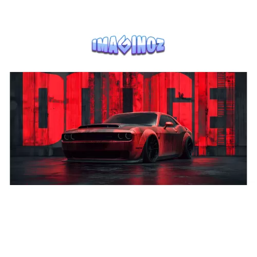 Dodge Challenger Drift Muscle Car Poster (12×25 Inch) — 350 GSM Laminated | Imaginoz