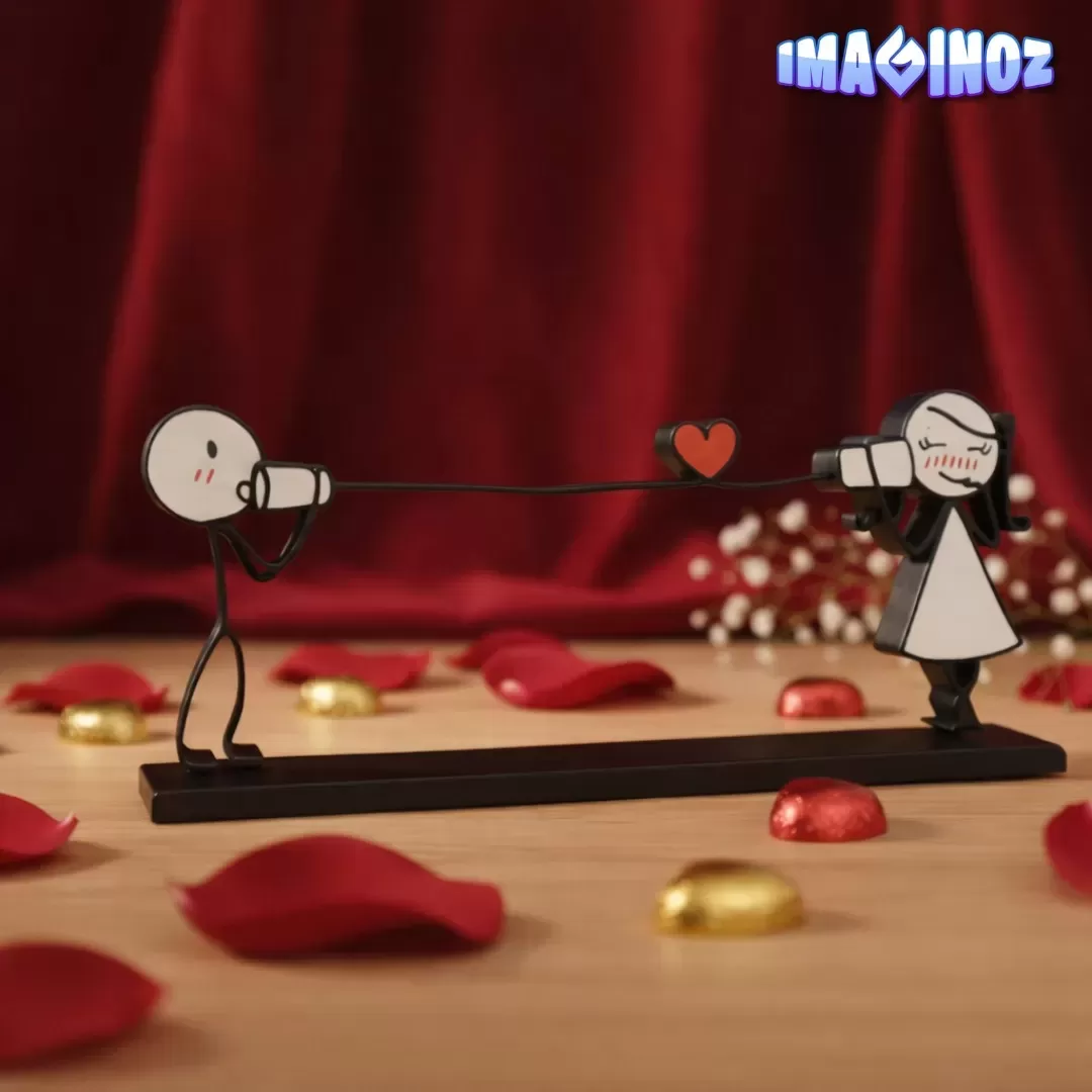 Romantic Wire Couple Love 3D Figurine