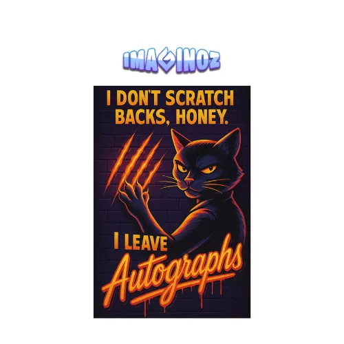 Savage Cat Attitude Quote Poster (A4) — 350 GSM Laminated | Imaginoz