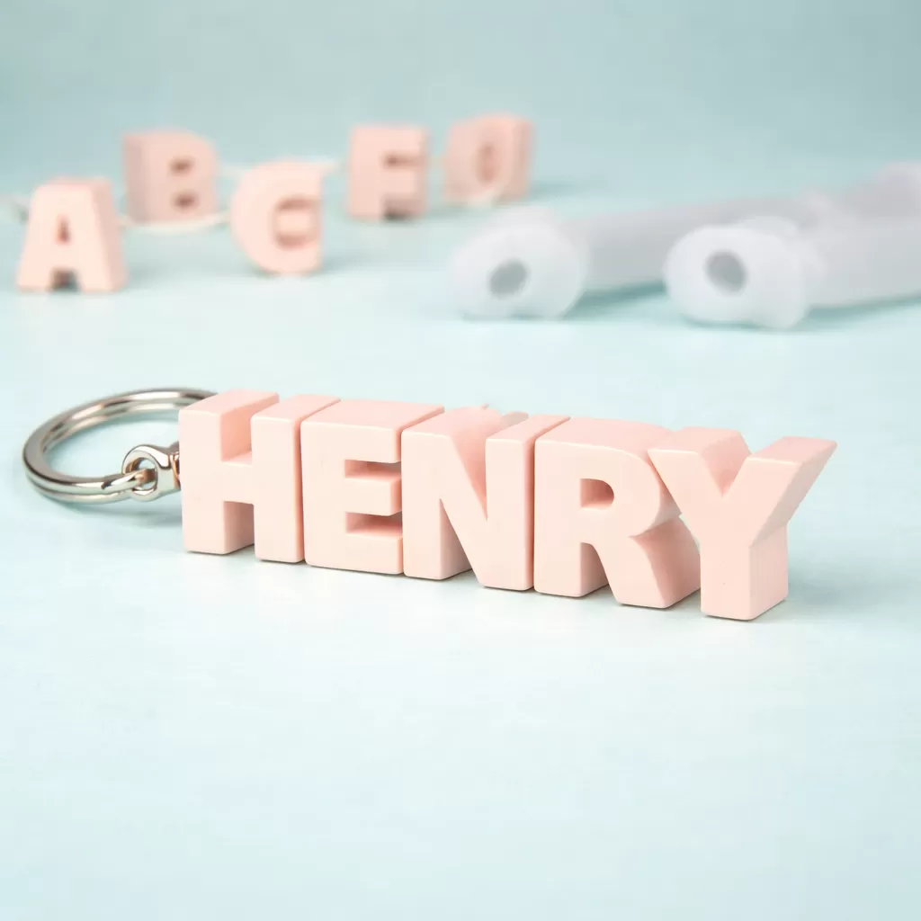 Trendy 6-Letter Personalized Name Keychain – Custom Made