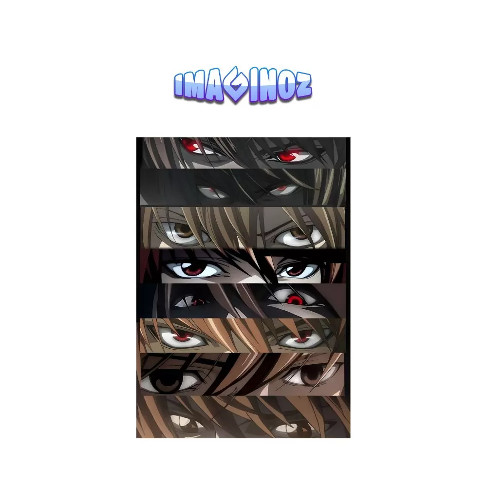 Anime Eyes Collage Poster A4 Dark Aesthetic Multi Character