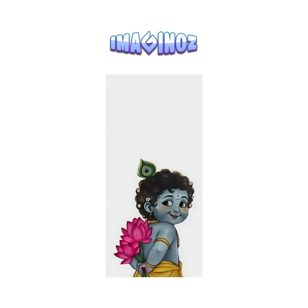Baby Krishna Lotus Spiritual Portrait Poster